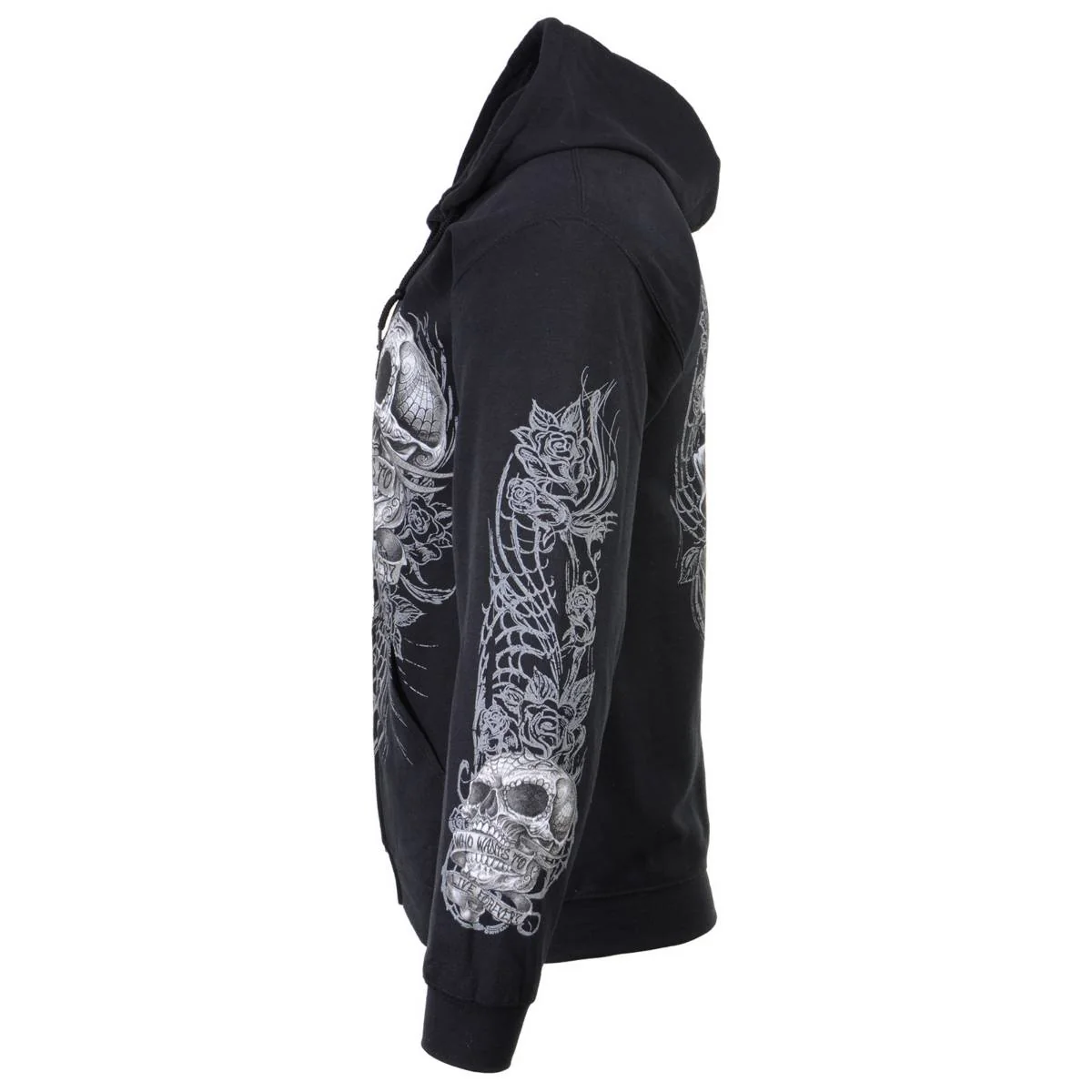Milwaukee Leather MPMH118004 Men’s ‘Sweet Demise’ Black Hoodie with Zipper Closure 58 Milwaukee Leather MPMH118004 Men’s ‘Sweet Demise’ Black Hoodie with Zipper Closure