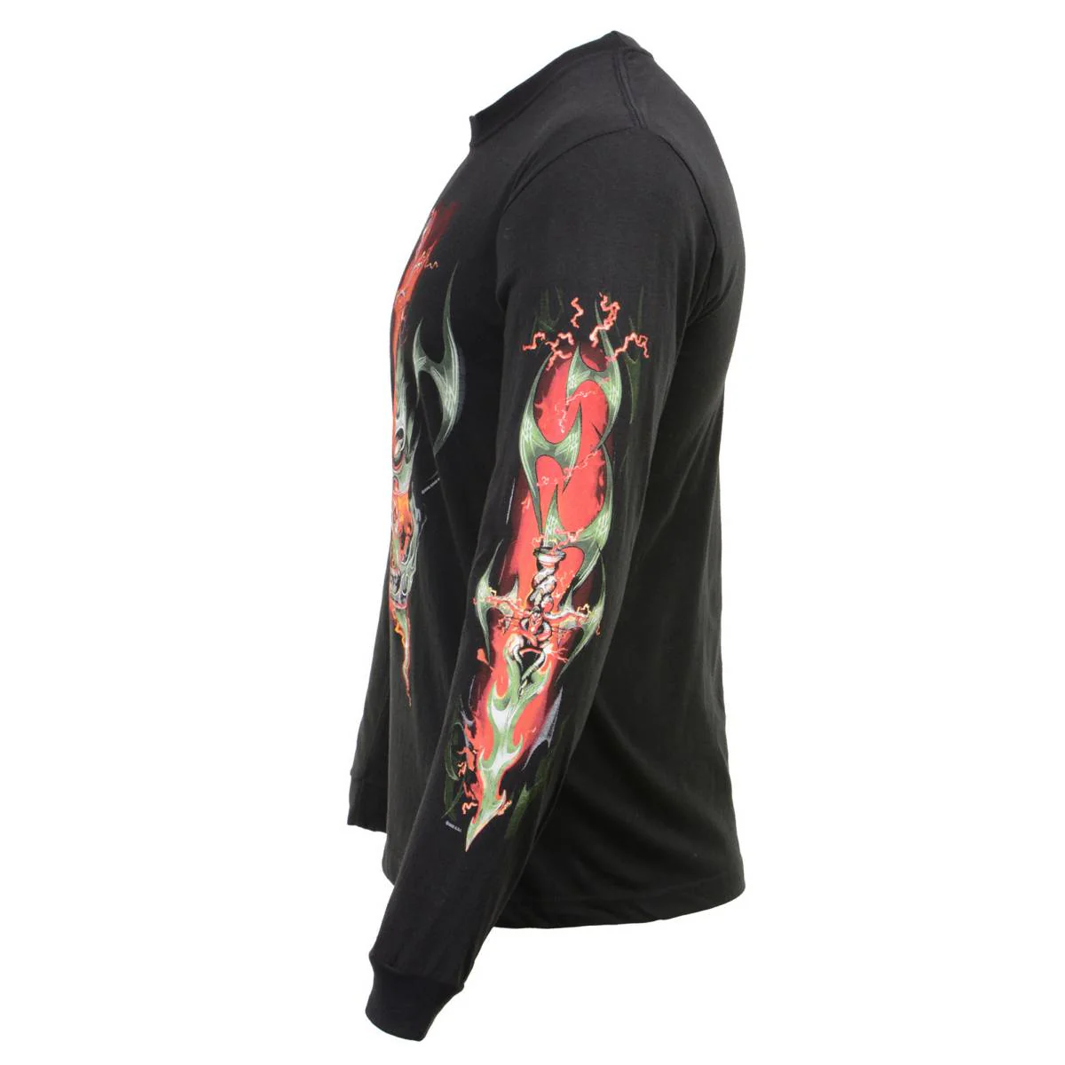 Milwaukee Leather MPMH117005 Men’s ‘Electric Skull’ Long Sleeve Black T-Shirt 9 Milwaukee Leather MPMH117005 Men’s ‘Electric Skull’ Long Sleeve Black T-Shirt