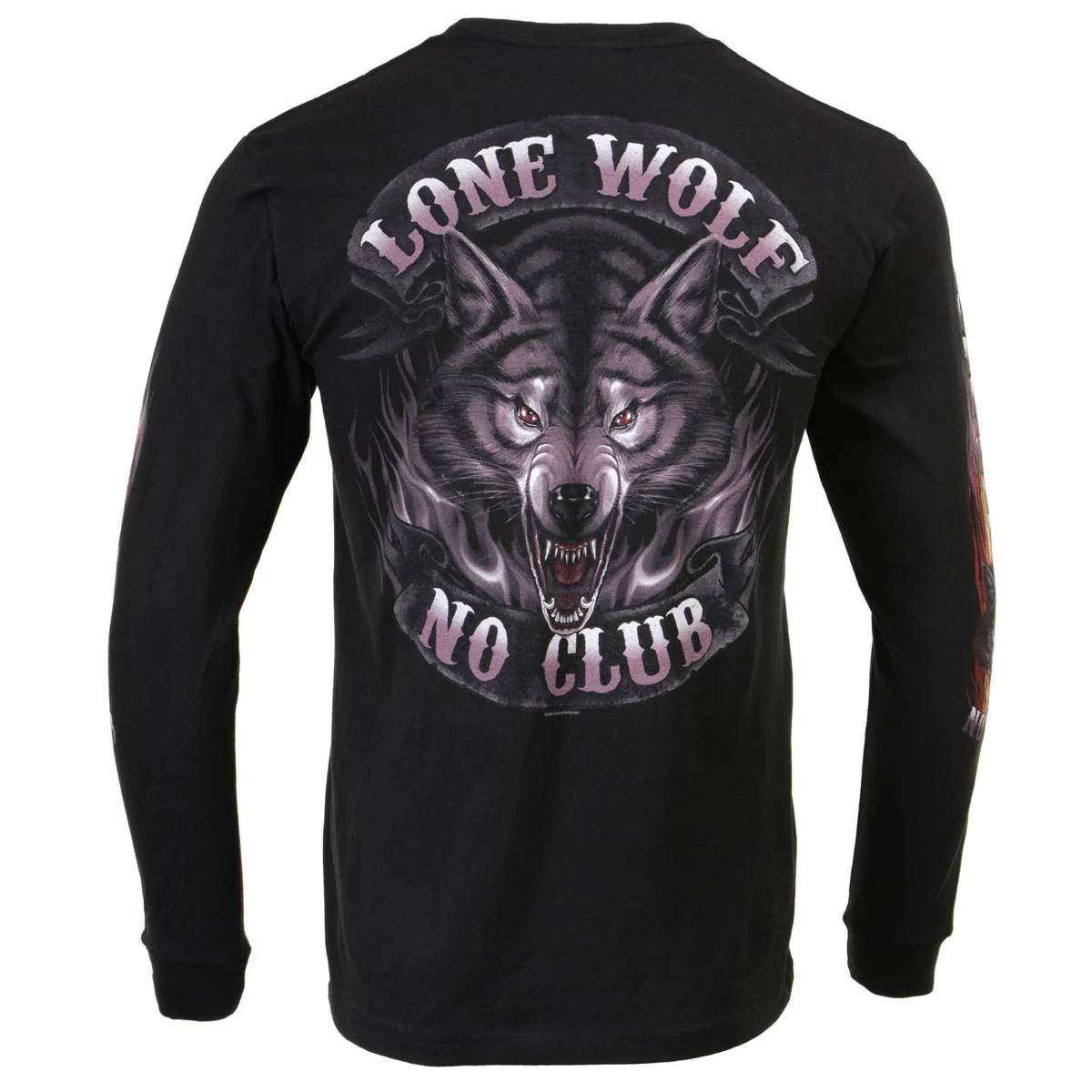 Milwaukee Leather MPMH117001 Men's 'Lone Wolf No Club' Biker Long Sleeve T-Shirt 29 Milwaukee Leather MPMH117001 Men's 'Lone Wolf No Club' Biker Long Sleeve T-Shirt