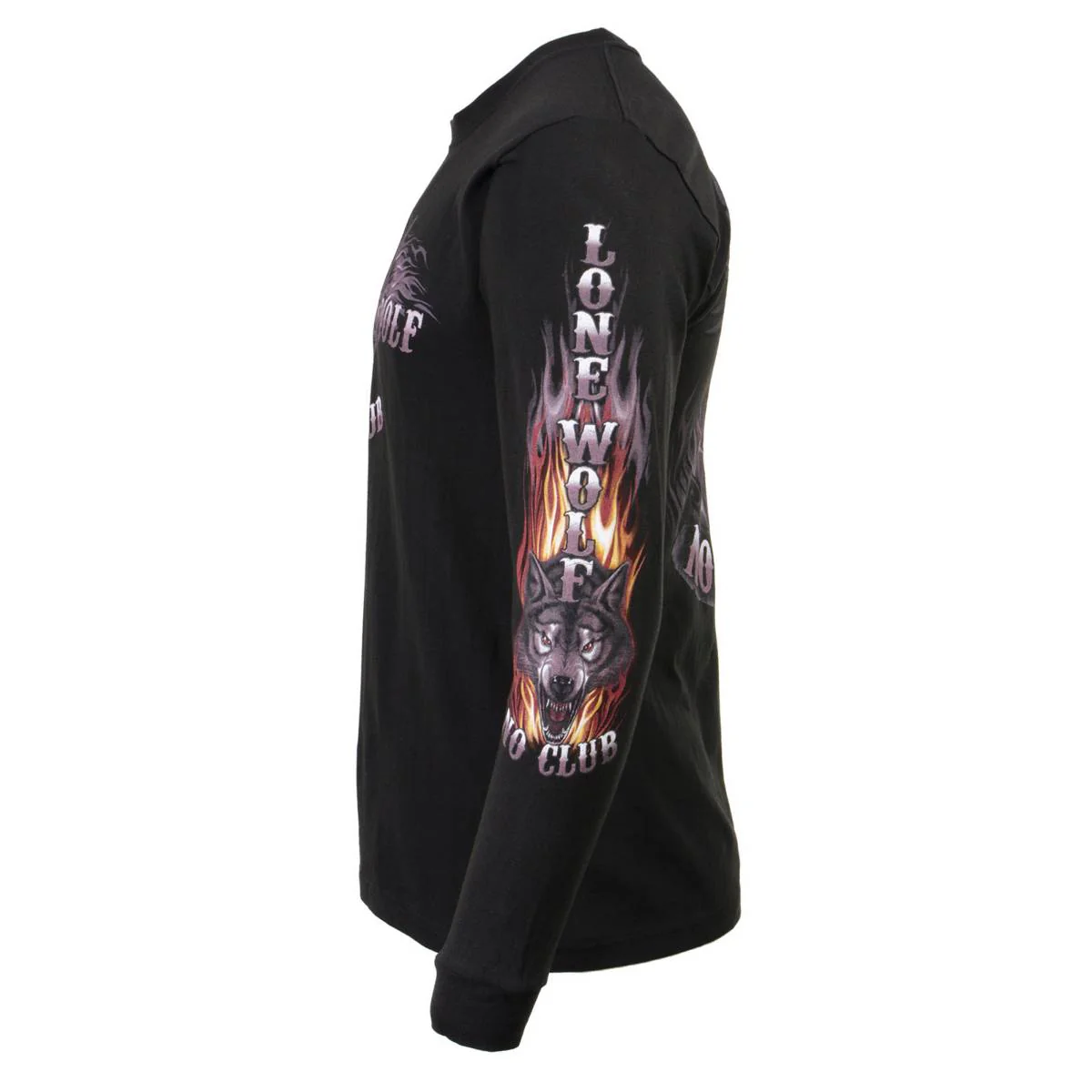 Milwaukee Leather MPMH117001 Men's 'Lone Wolf No Club' Biker Long Sleeve T-Shirt 9 Milwaukee Leather MPMH117001 Men's 'Lone Wolf No Club' Biker Long Sleeve T-Shirt