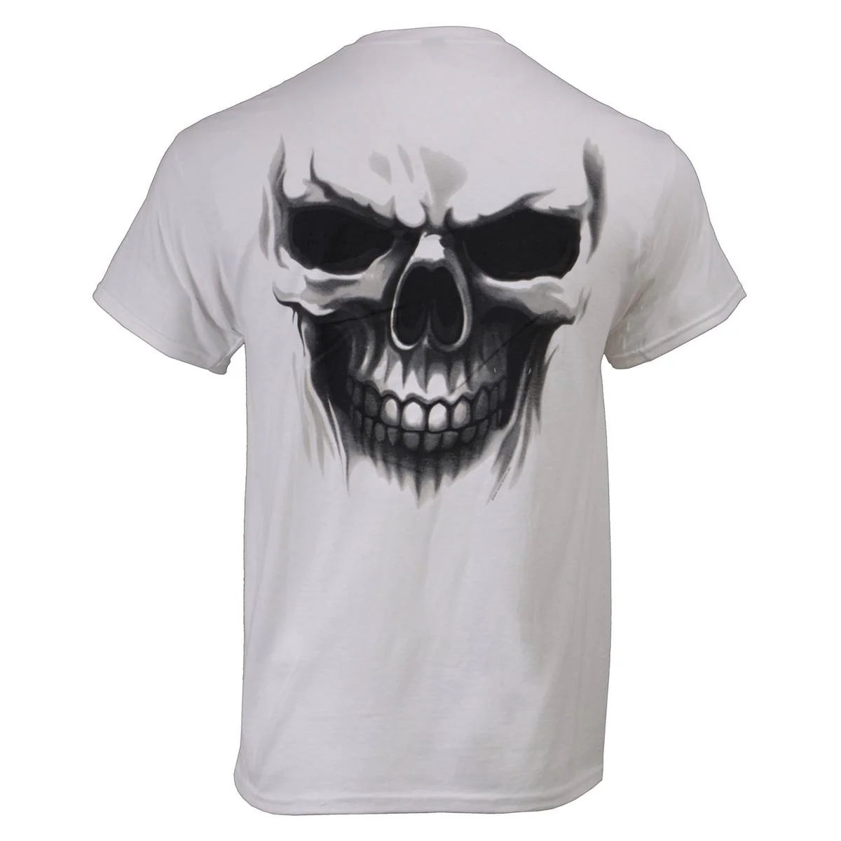 Milwaukee Leather MPMH116001 Men's 'Ghost' Skull Double Sided White Printed T-Shirt 10 Milwaukee Leather MPMH116001 Men's 'Ghost' Skull Double Sided White Printed T-Shirt