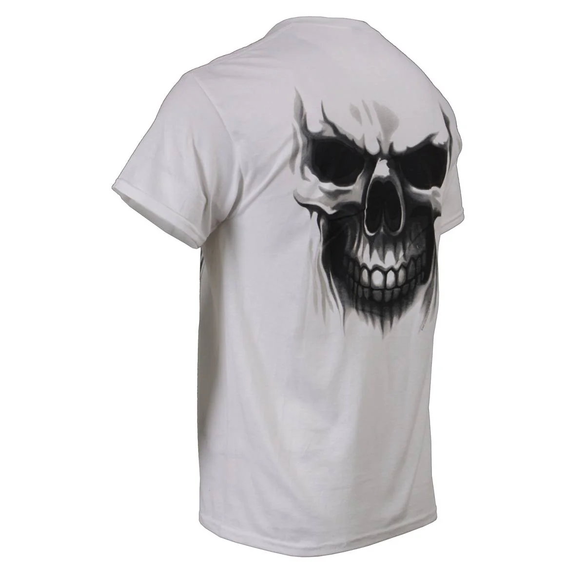 Milwaukee Leather MPMH116001 Men's 'Ghost' Skull Double Sided White Printed T-Shirt 27 Milwaukee Leather MPMH116001 Men's 'Ghost' Skull Double Sided White Printed T-Shirt