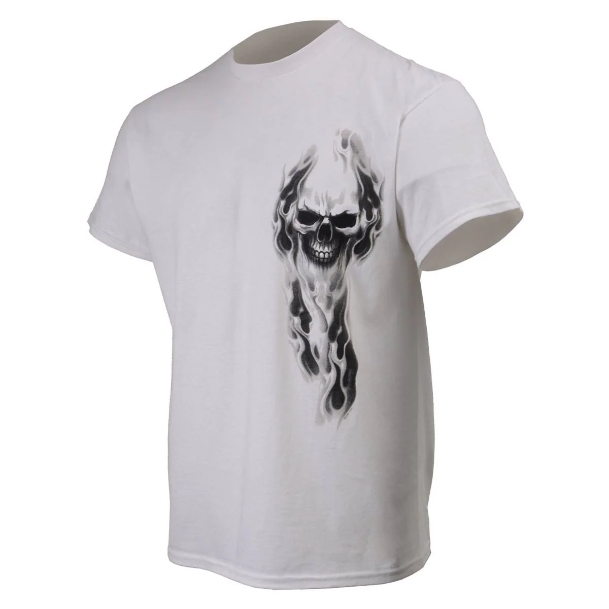 Milwaukee Leather MPMH116001 Men's 'Ghost' Skull Double Sided White Printed T-Shirt 32 Milwaukee Leather MPMH116001 Men's 'Ghost' Skull Double Sided White Printed T-Shirt