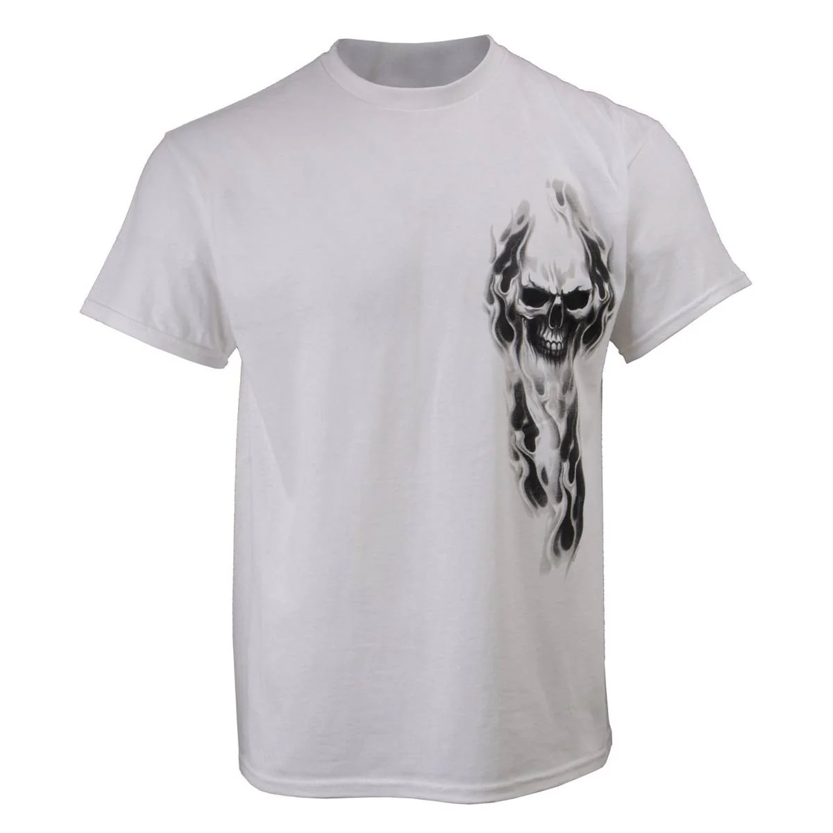 Milwaukee Leather MPMH116001 Men's 'Ghost' Skull Double Sided White Printed T-Shirt 35 Milwaukee Leather MPMH116001 Men's 'Ghost' Skull Double Sided White Printed T-Shirt