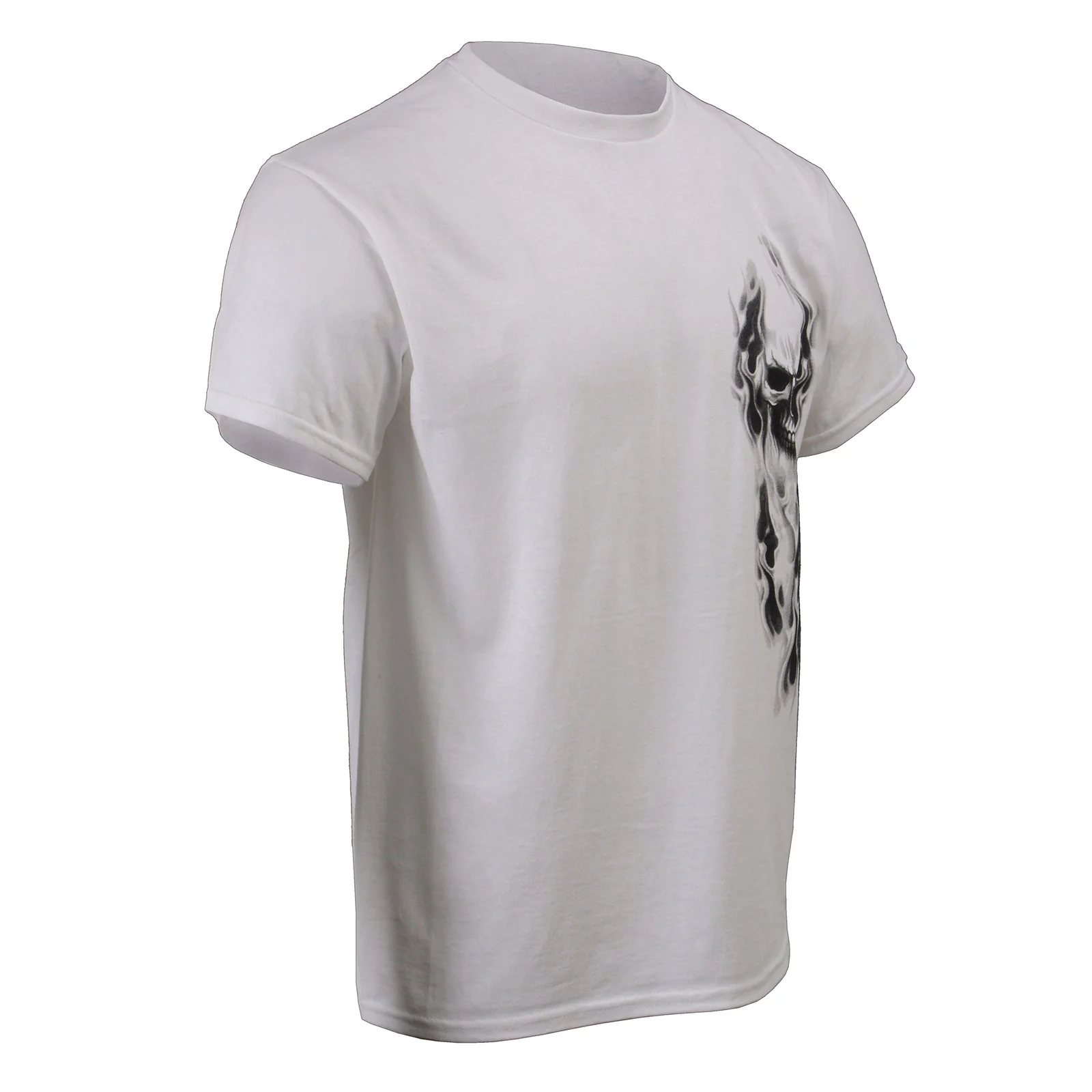 Milwaukee Leather MPMH116001 Men's 'Ghost' Skull Double Sided White Printed T-Shirt 39 Milwaukee Leather MPMH116001 Men's 'Ghost' Skull Double Sided White Printed T-Shirt