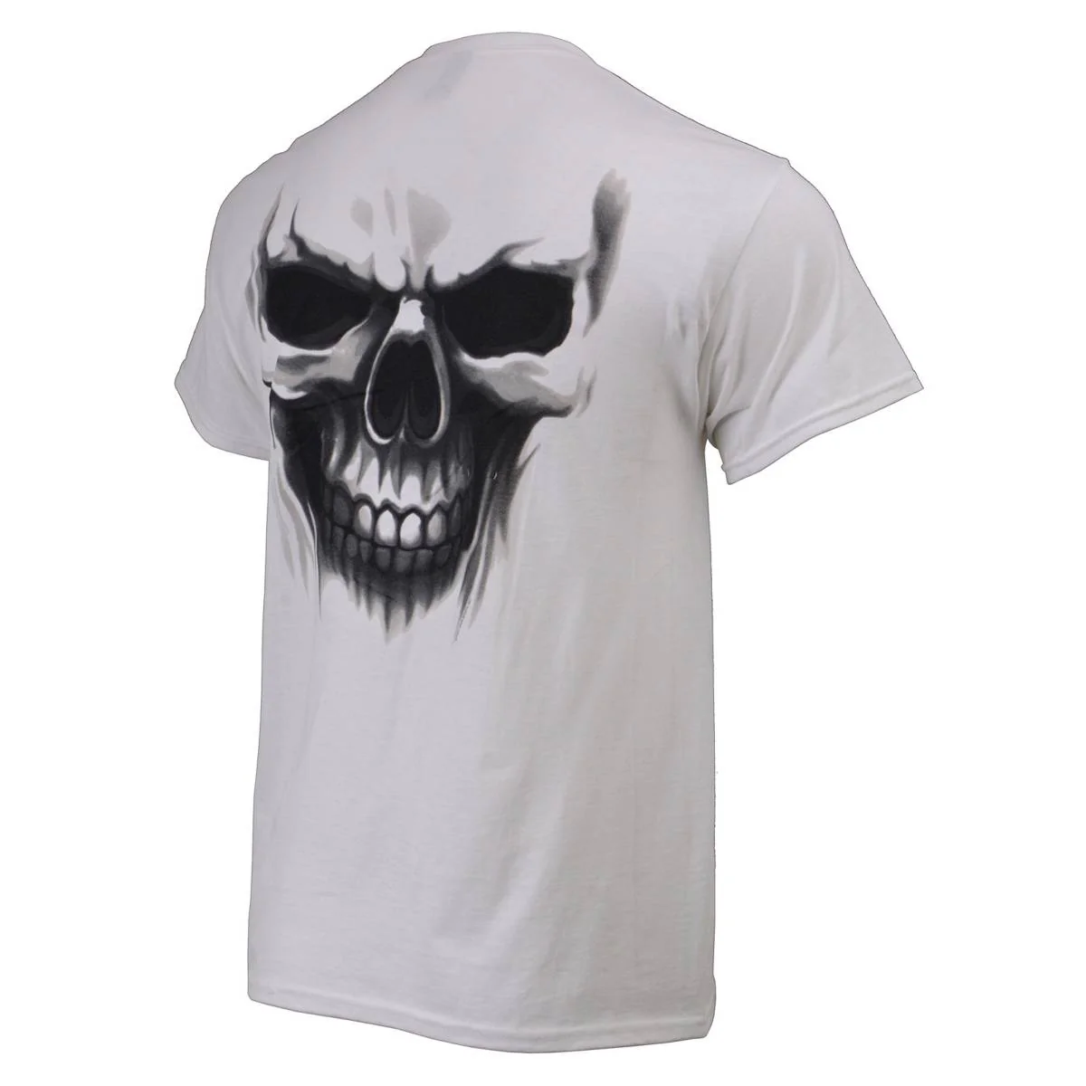 Milwaukee Leather MPMH116001 Men's 'Ghost' Skull Double Sided White Printed T-Shirt 44 Milwaukee Leather MPMH116001 Men's 'Ghost' Skull Double Sided White Printed T-Shirt