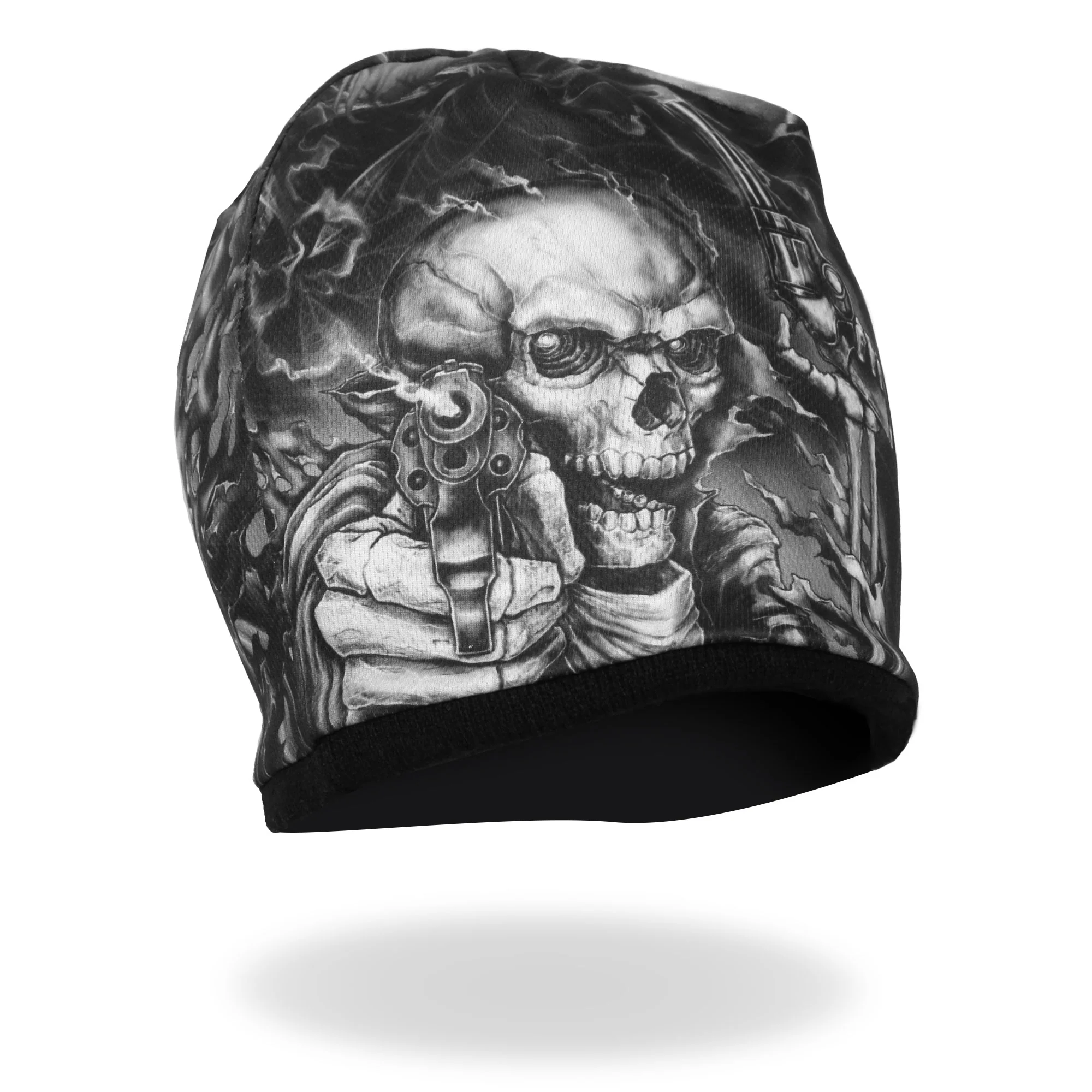 Hot Leathers KHC1037 Smoking Gun Skull Soft Beanie 1 Hot Leathers KHC1037 Smoking Gun Skull Soft Beanie