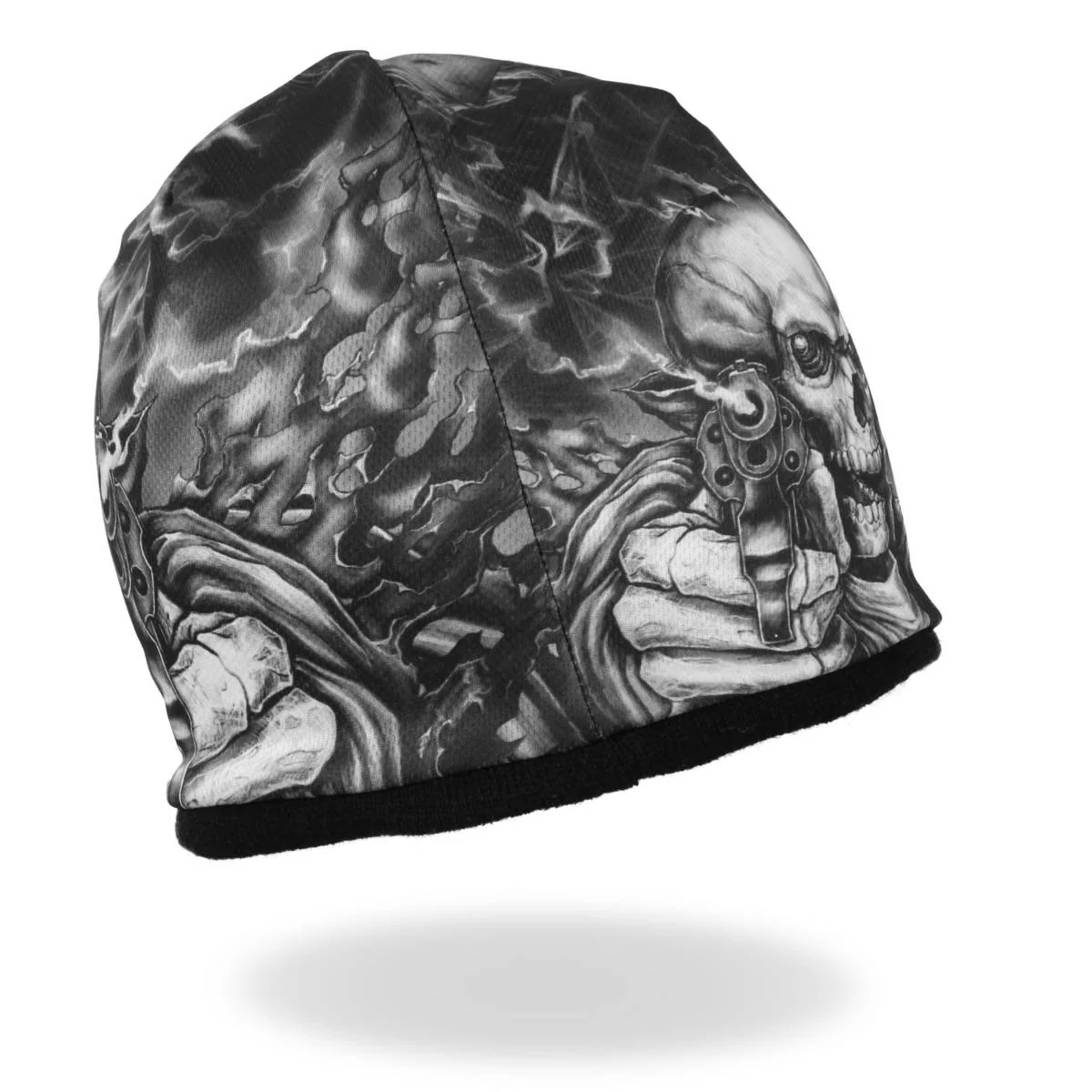 Hot Leathers KHC1037 Smoking Gun Skull Soft Beanie 2 Hot Leathers KHC1037 Smoking Gun Skull Soft Beanie
