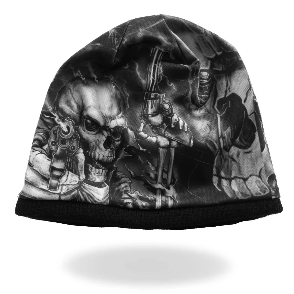 Hot Leathers KHC1037 Smoking Gun Skull Soft Beanie 4 Hot Leathers KHC1037 Smoking Gun Skull Soft Beanie