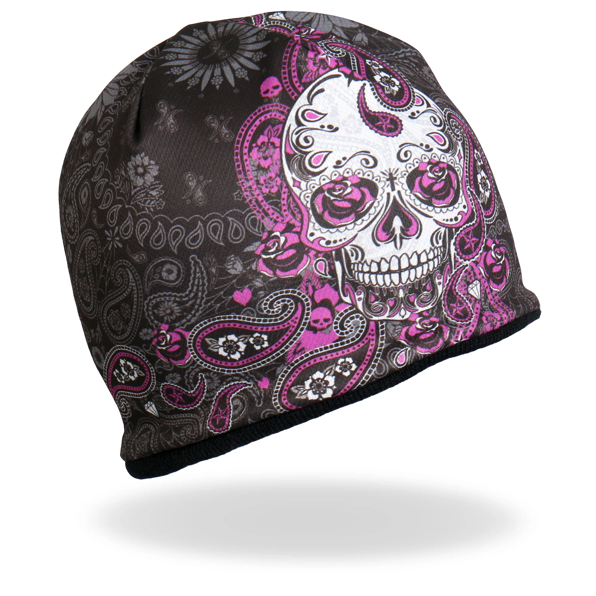 Hot Leathers KHC1030 Sublimated Sugar Paisley 2 Beanie 1 Hot Leathers KHC1030 Sublimated Sugar Paisley 2 Beanie