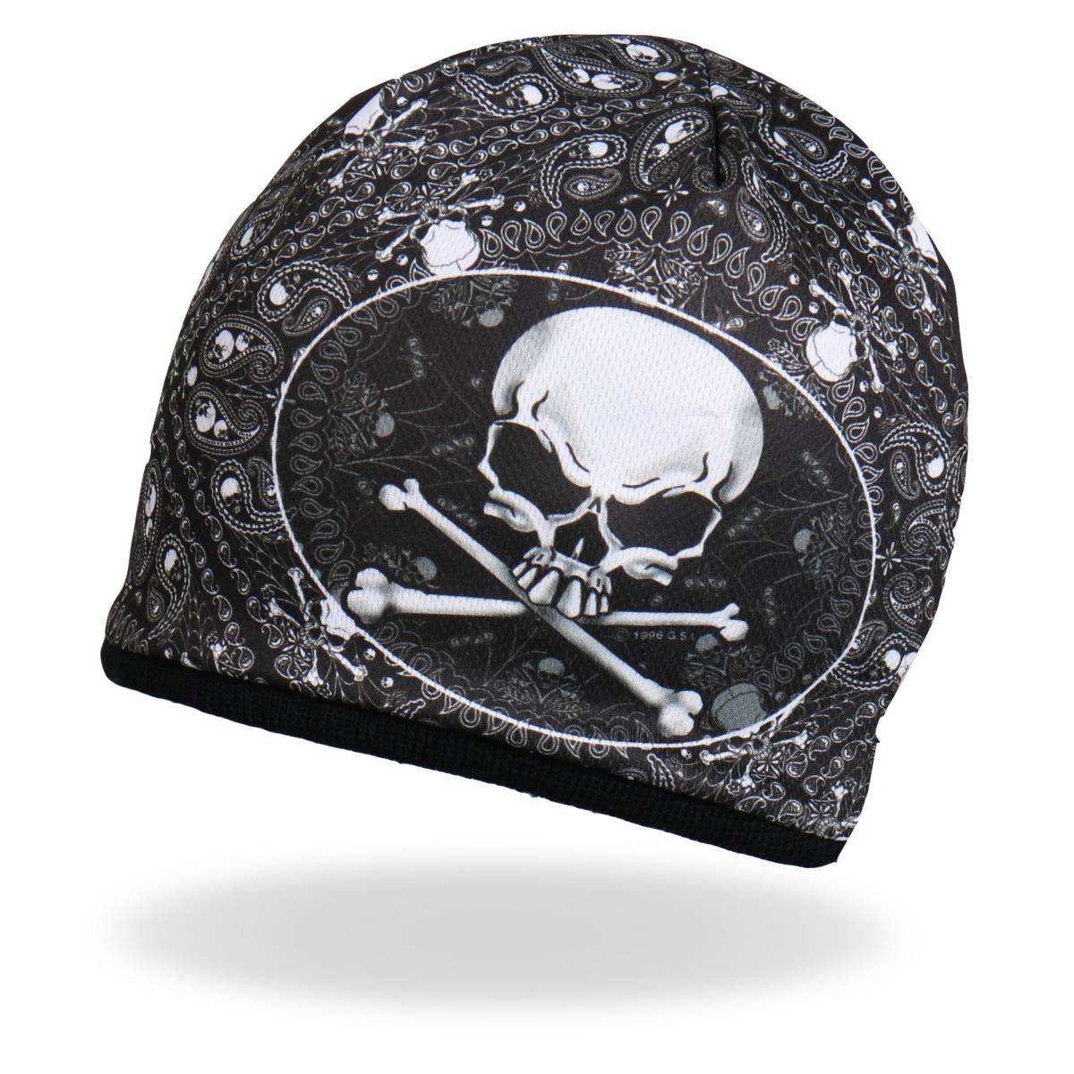 Hot Leathers KHC1025 Sublimated Paisley Bones Beanie 6 Hot Leathers KHC1025 Sublimated Paisley Bones Beanie
