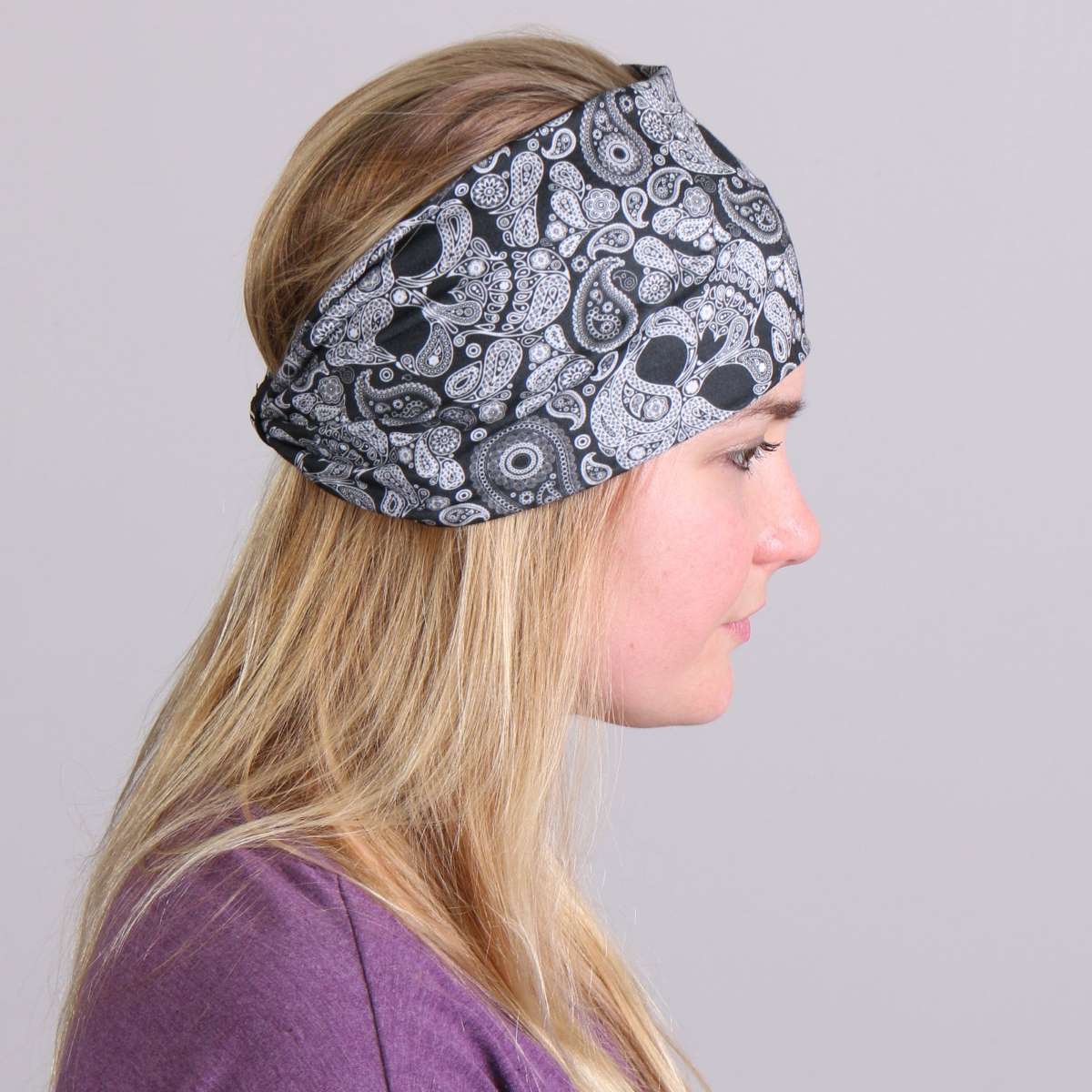 Hot Leathers Black Paisley Skull EZ Band RWD1005 8 Hot Leathers Black Paisley Skull EZ Band RWD1005