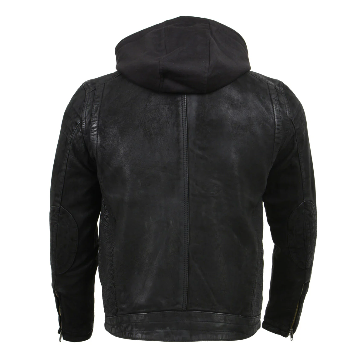 Milwaukee Leather Vintage SFM1807 Men's Black Premium Leather Hooded Jacket 2 Milwaukee Leather Vintage SFM1807 Men's Black Premium Leather Hooded Jacket
