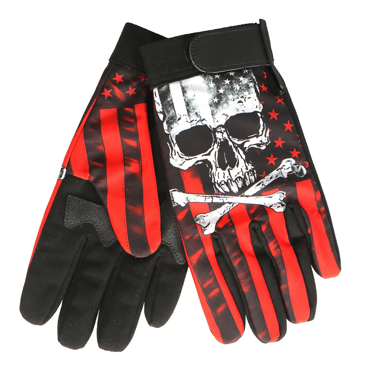 Hot Leathers GVM3003 Flag Skull Mechanics Glove 3 Hot Leathers GVM3003 Flag Skull Mechanics Glove