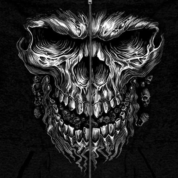 Hot Leathers GMZ4237 Men’s ‘Shredder Skull’ Black Hoodie with Zipper Closure 3 Hot Leathers GMZ4237 Men’s ‘Shredder Skull’ Black Hoodie with Zipper Closure