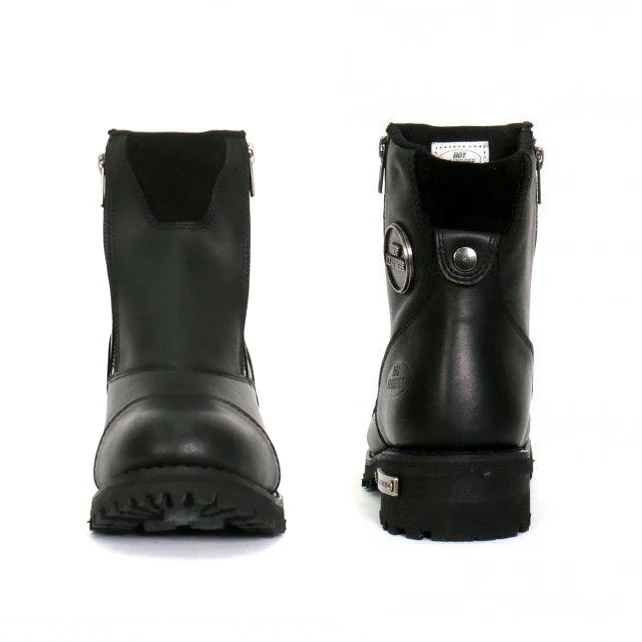 Hot Leathers BTL1002 Ladies Black 6-inch Double Zip Cap Toe Leather Boots 4 Hot Leathers BTL1002 Ladies Black 6-inch Double Zip Cap Toe Leather Boots