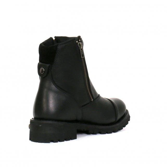 Hot Leathers BTL1002 Ladies Black 6-inch Double Zip Cap Toe Leather Boots 8 Hot Leathers BTL1002 Ladies Black 6-inch Double Zip Cap Toe Leather Boots
