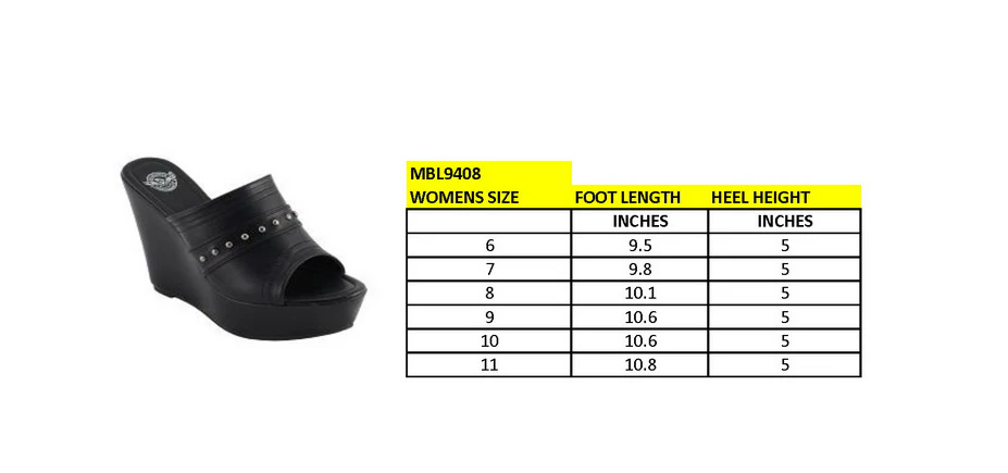 Milwaukee Leather MBL9408 Women's Black Open Toe Fashion Casual Platform Wedges with Rivet Details 3 Milwaukee Leather MBL9408 Women's Black Open Toe Fashion Casual Platform Wedges with Rivet Details