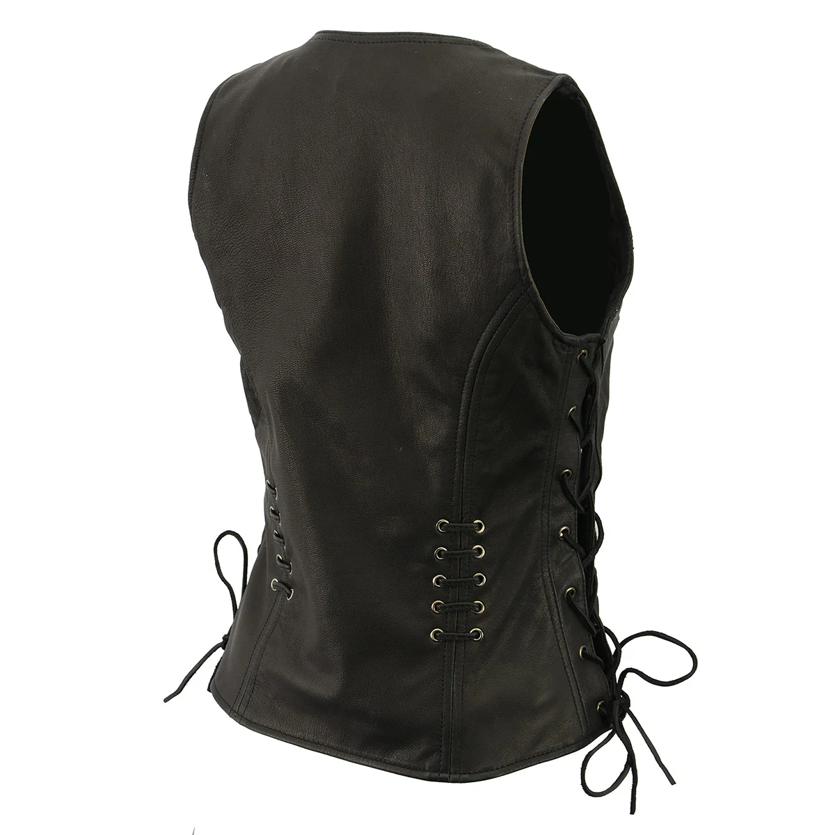 Milwaukee Leather Women's Classic V-Neck Black Leather Motorcycle Rider Vest w/ Adjustable Side Laces MLL4575 15 Milwaukee Leather Women's Classic V-Neck Black Leather Motorcycle Rider Vest w/ Adjustable Side Laces MLL4575