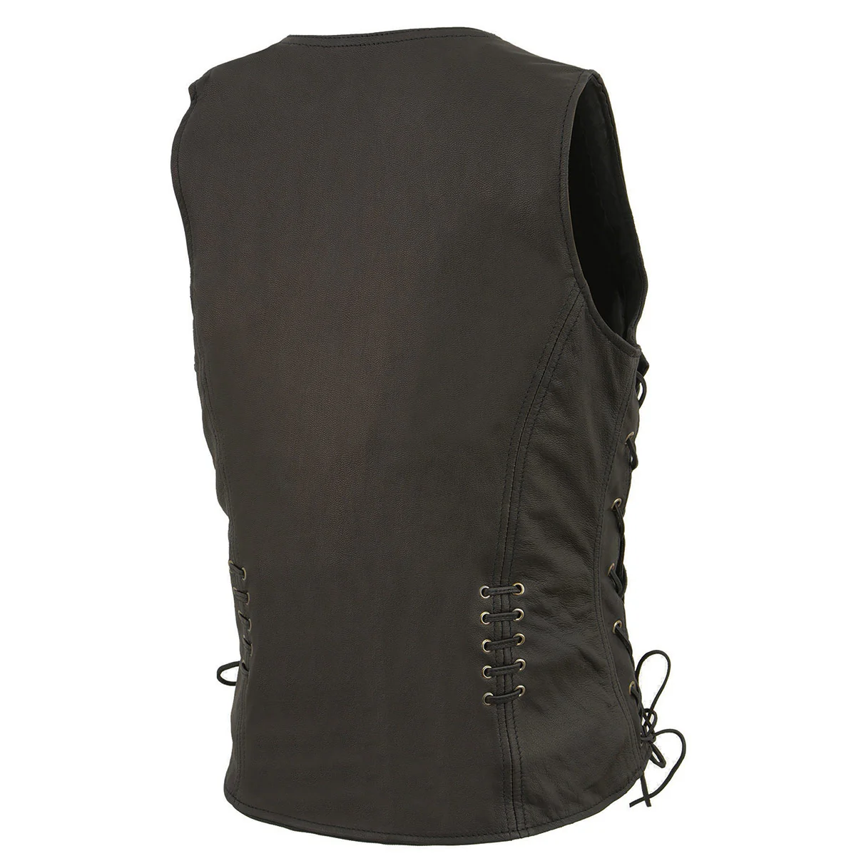 Milwaukee Leather Women's Classic V-Neck Black Leather Motorcycle Rider Vest w/ Adjustable Side Laces MLL4575 16 Milwaukee Leather Women's Classic V-Neck Black Leather Motorcycle Rider Vest w/ Adjustable Side Laces MLL4575