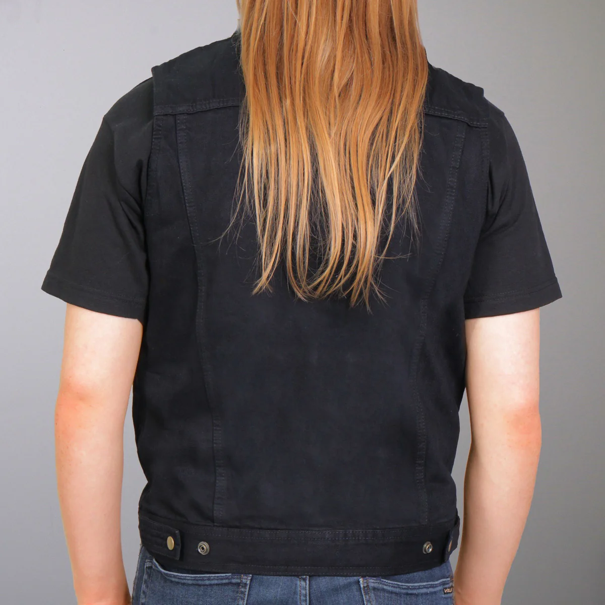 Hot Leathers VSM6002 Men's Black Denim Vest 2 Hot Leathers VSM6002 Men's Black Denim Vest