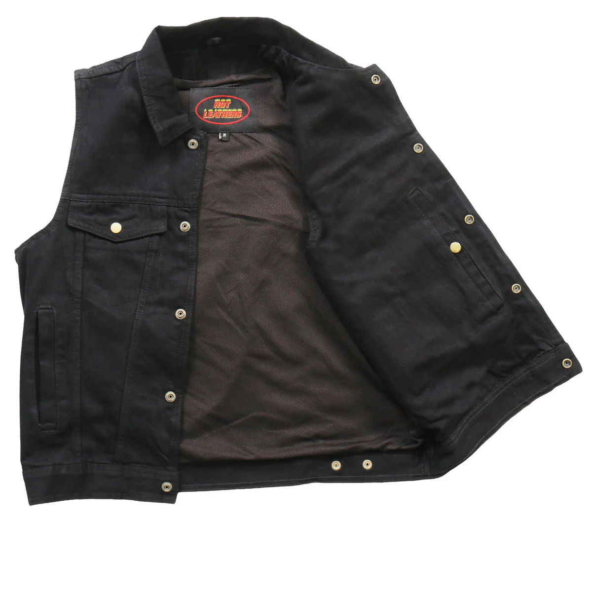 Hot Leathers VSM6002 Men's Black Denim Vest 8 Hot Leathers VSM6002 Men's Black Denim Vest