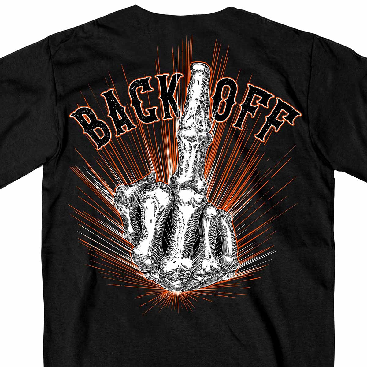 Hot Leathers GMD1453 Men's Back Off Bone Finger Black T-Shirt 1 Hot Leathers GMD1453 Men's Back Off Bone Finger Black T-Shirt