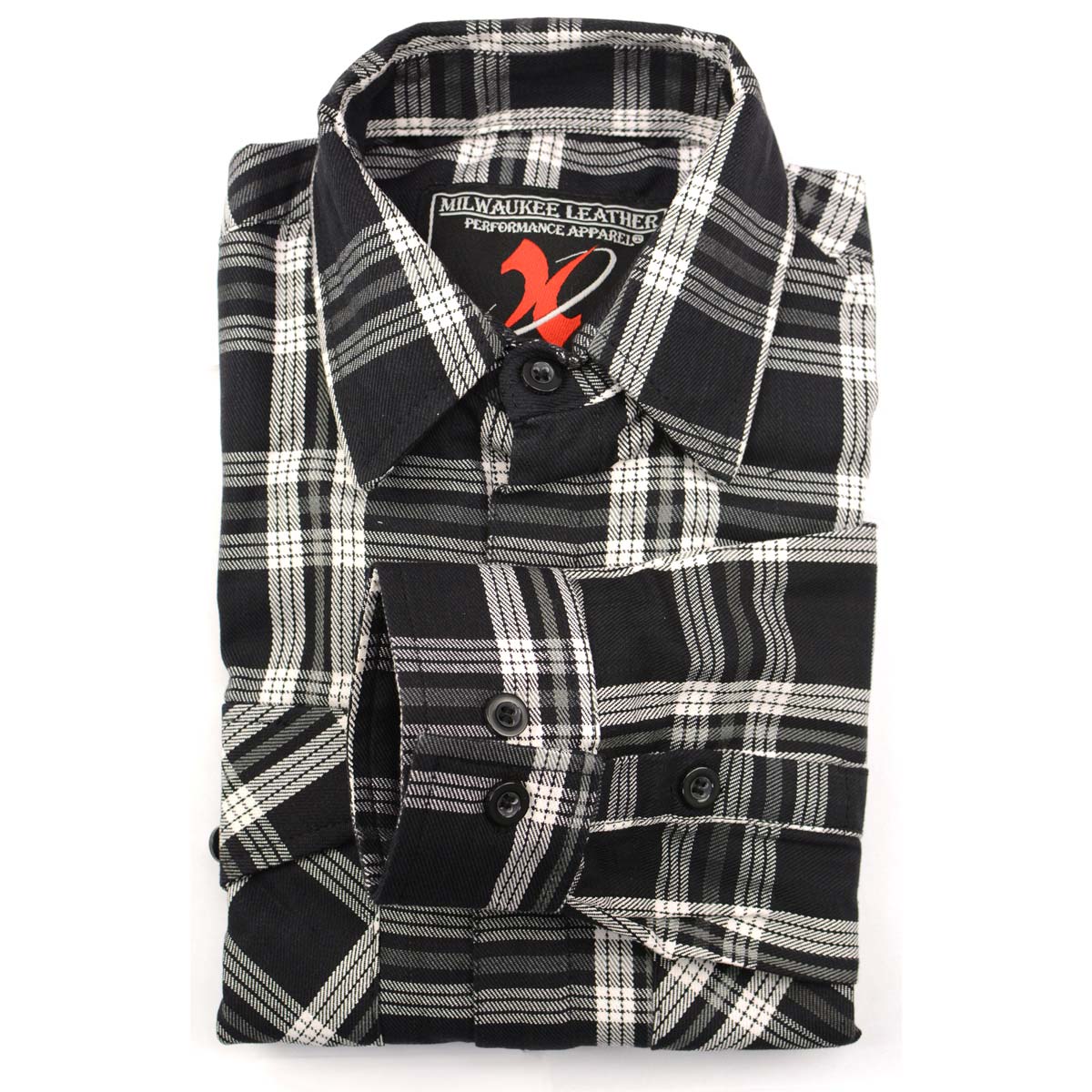 Milwaukee Leather MNG11646 Men's Flannel Plaid Shirt Black and White Long Sleeve Cotton Button Down Shirt 16 Milwaukee Leather MNG11646 Men's Flannel Plaid Shirt Black and White Long Sleeve Cotton Button Down Shirt
