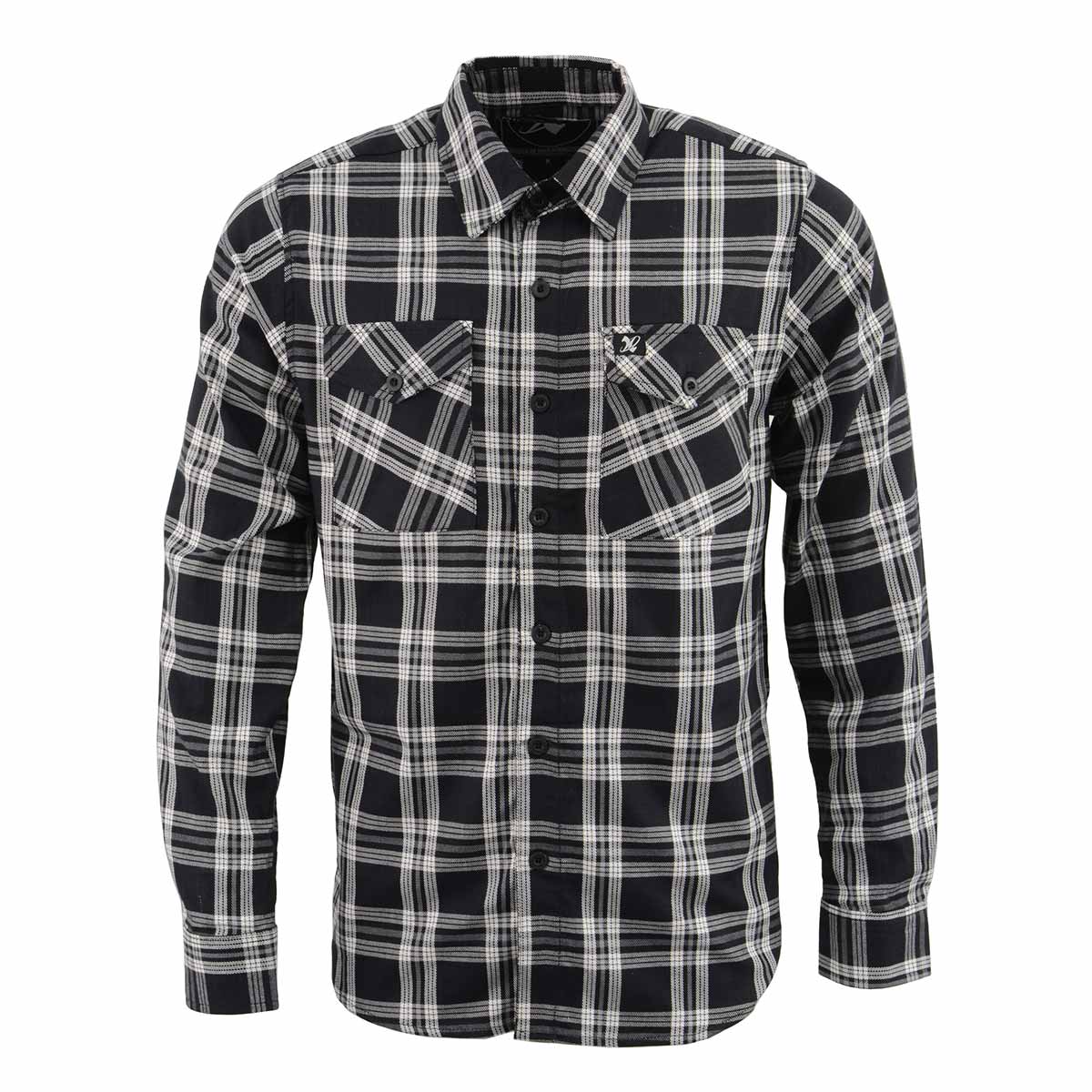 Milwaukee Leather MNG11646 Men's Flannel Plaid Shirt Black and White Long Sleeve Cotton Button Down Shirt 4 Milwaukee Leather MNG11646 Men's Flannel Plaid Shirt Black and White Long Sleeve Cotton Button Down Shirt