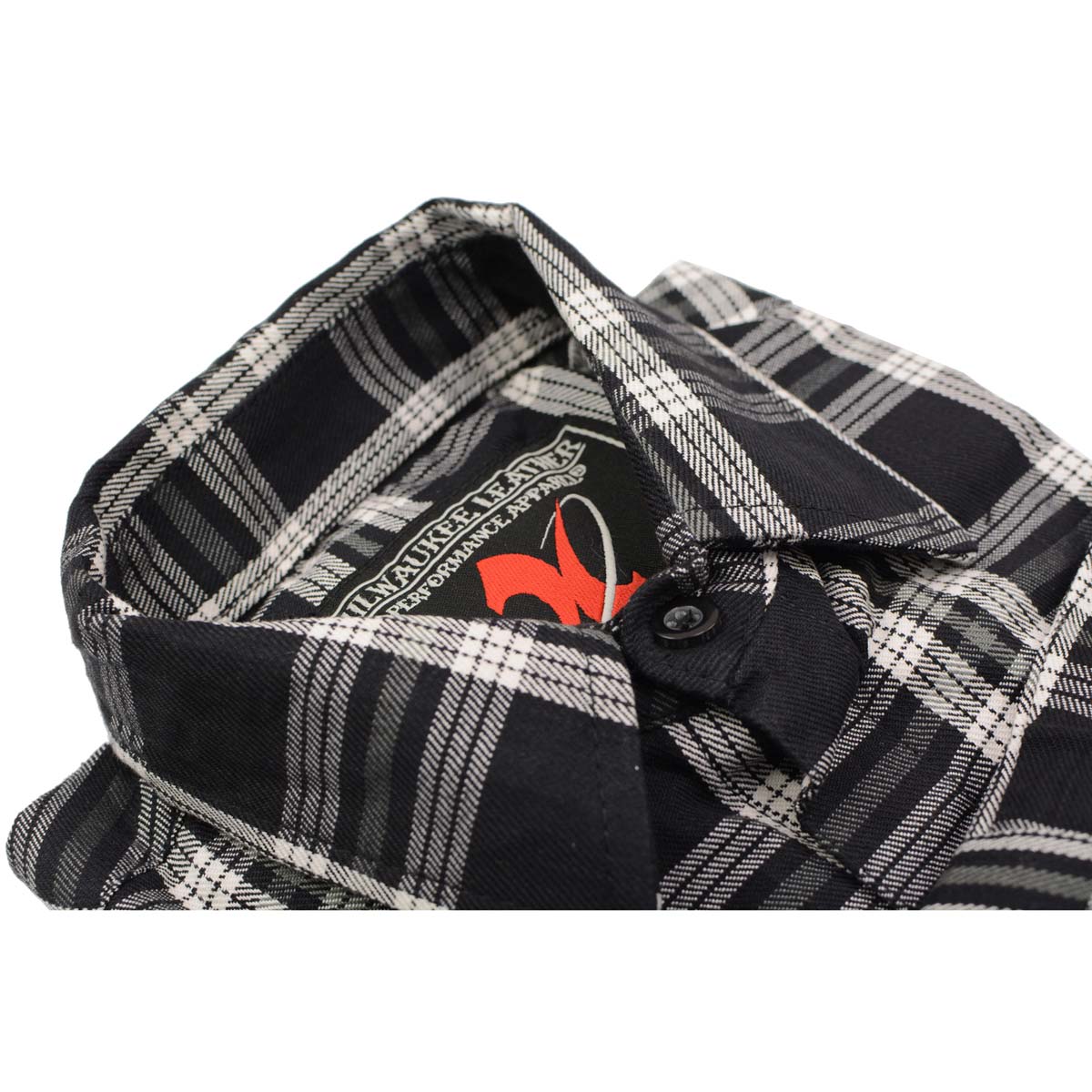 Milwaukee Leather MNG11646 Men's Flannel Plaid Shirt Black and White Long Sleeve Cotton Button Down Shirt 7 Milwaukee Leather MNG11646 Men's Flannel Plaid Shirt Black and White Long Sleeve Cotton Button Down Shirt