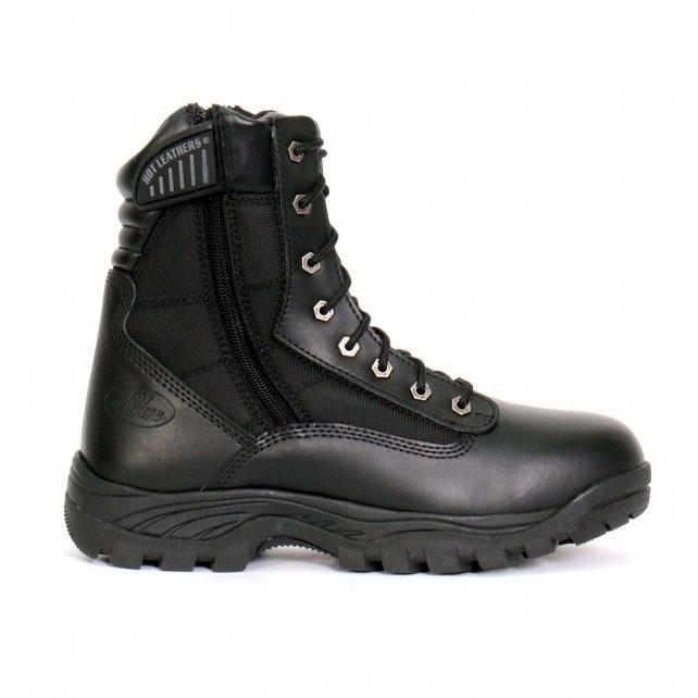 Hot Leathers BTM1012 Men's Black Leather Swat Style Lace Up Boots with Zippers 2 Hot Leathers BTM1012 Men's Black Leather Swat Style Lace Up Boots with Zippers