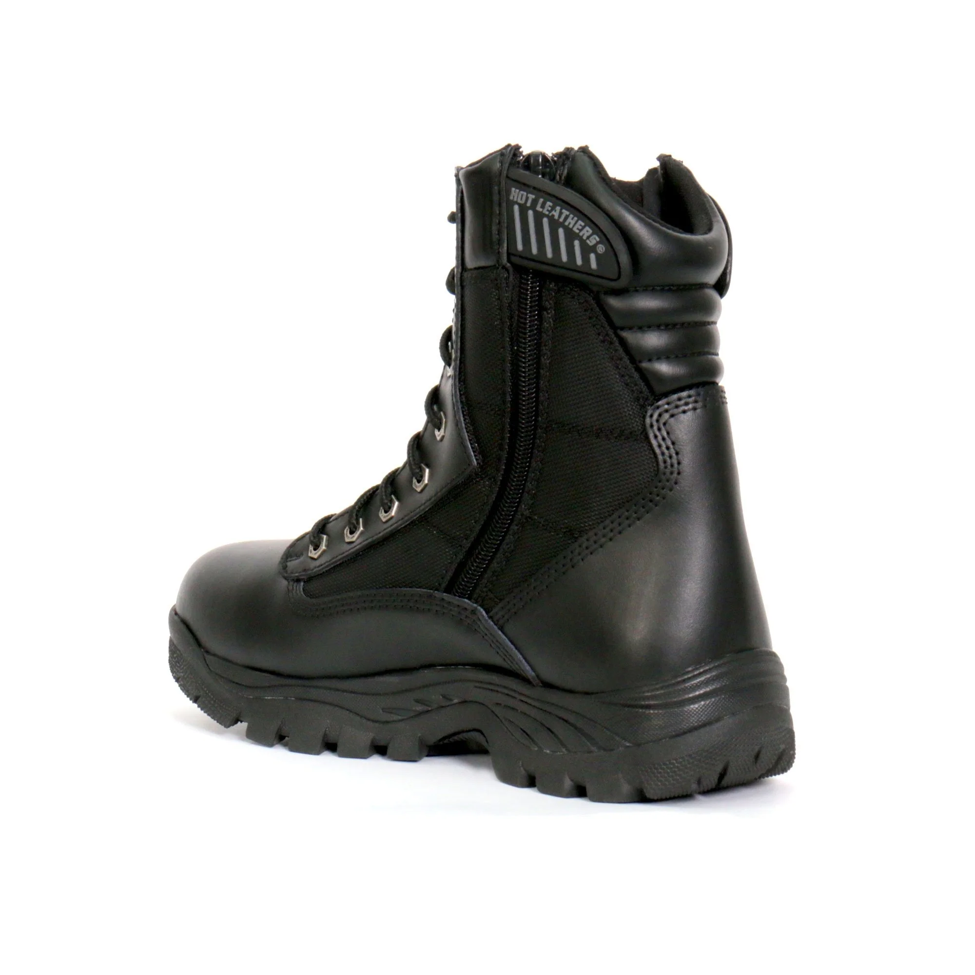 Hot Leathers BTM1012 Men's Black Leather Swat Style Lace Up Boots with Zippers 8 Hot Leathers BTM1012 Men's Black Leather Swat Style Lace Up Boots with Zippers