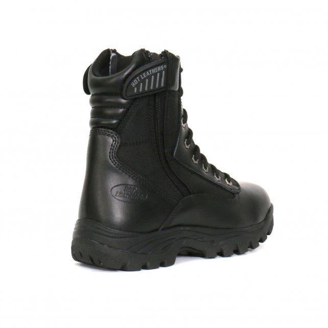 Hot Leathers BTM1012 Men's Black Leather Swat Style Lace Up Boots with Zippers 9 Hot Leathers BTM1012 Men's Black Leather Swat Style Lace Up Boots with Zippers