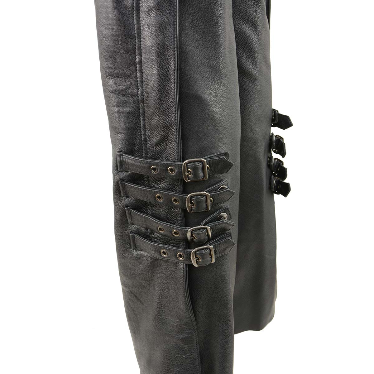Milwaukee Leather Women's Black Premium Leather Motorcycle Rider Protective Chaps MLL6520 3 Milwaukee Leather Women's Black Premium Leather Motorcycle Rider Protective Chaps MLL6520