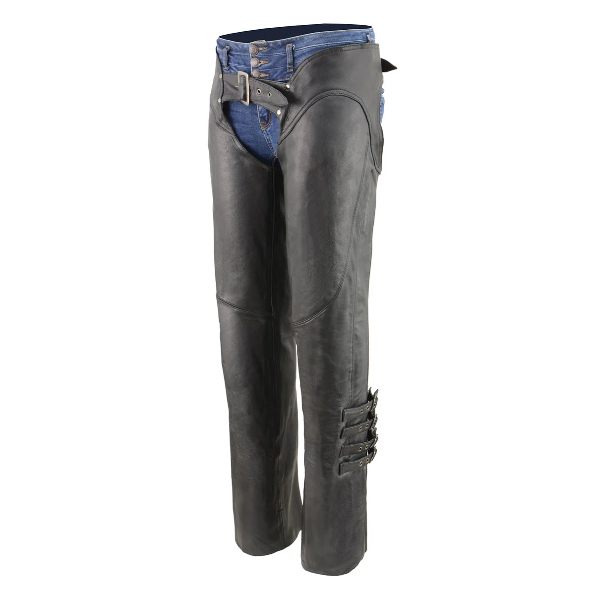 Milwaukee Leather Women's Black Premium Leather Motorcycle Rider Protective Chaps MLL6520 8 Milwaukee Leather Women's Black Premium Leather Motorcycle Rider Protective Chaps MLL6520