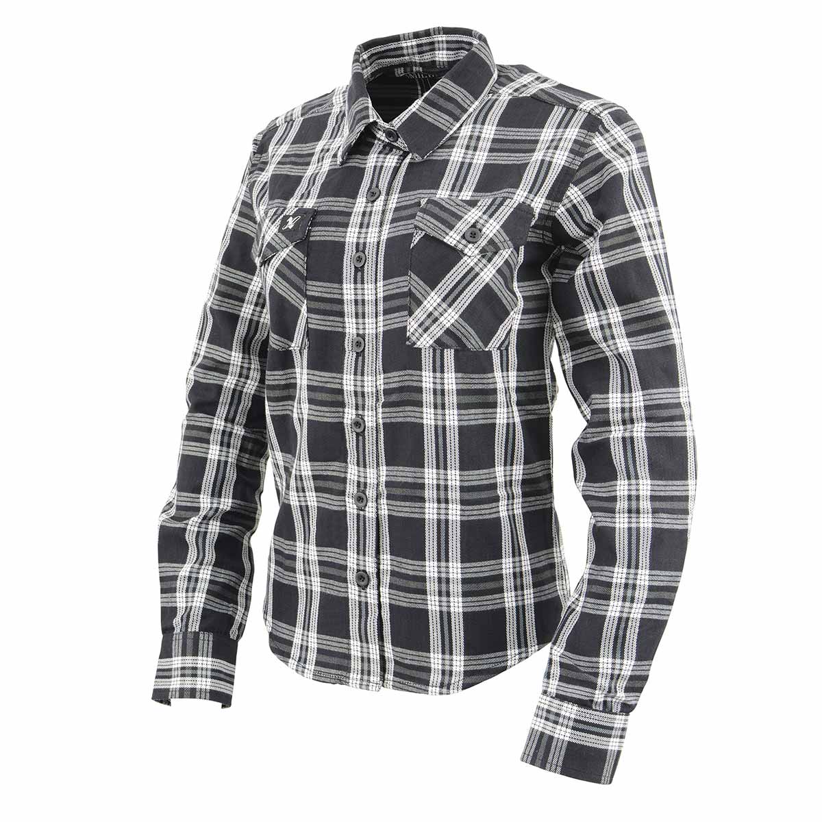 Milwaukee Leather MNG21600 Women's Casual Black and White Long Sleeve Cotton Flannel Shirt 4 Milwaukee Leather MNG21600 Women's Casual Black and White Long Sleeve Cotton Flannel Shirt