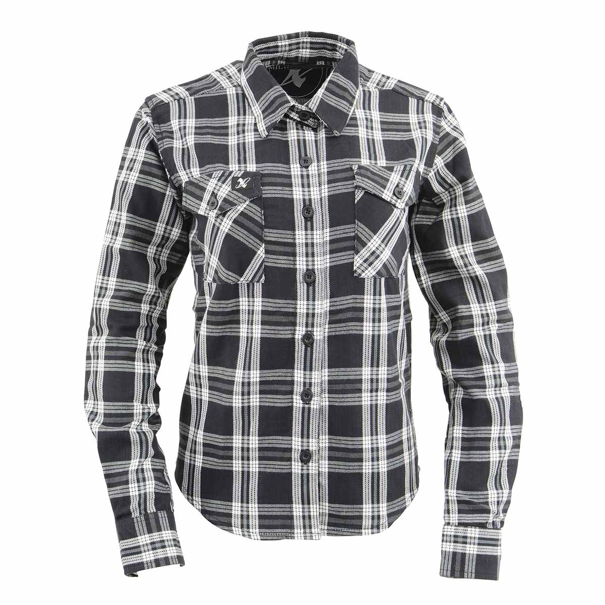 Milwaukee Leather MNG21600 Women's Casual Black and White Long Sleeve Cotton Flannel Shirt 5 Milwaukee Leather MNG21600 Women's Casual Black and White Long Sleeve Cotton Flannel Shirt