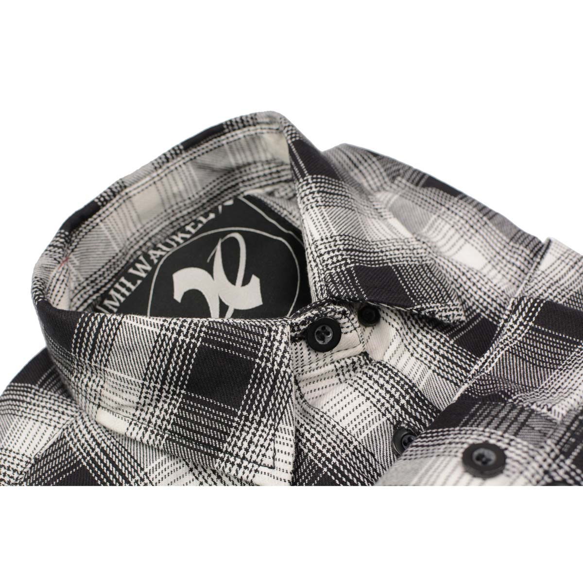 Milwaukee Leather MNG21600 Women's Casual Black and White Long Sleeve Cotton Flannel Shirt 8 Milwaukee Leather MNG21600 Women's Casual Black and White Long Sleeve Cotton Flannel Shirt