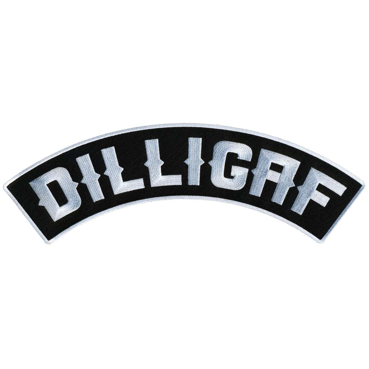 Hot Leathers DILLIGAF 12” X 3” Top Rocker Patch PPM4125 1 Hot Leathers DILLIGAF 12” X 3” Top Rocker Patch PPM4125