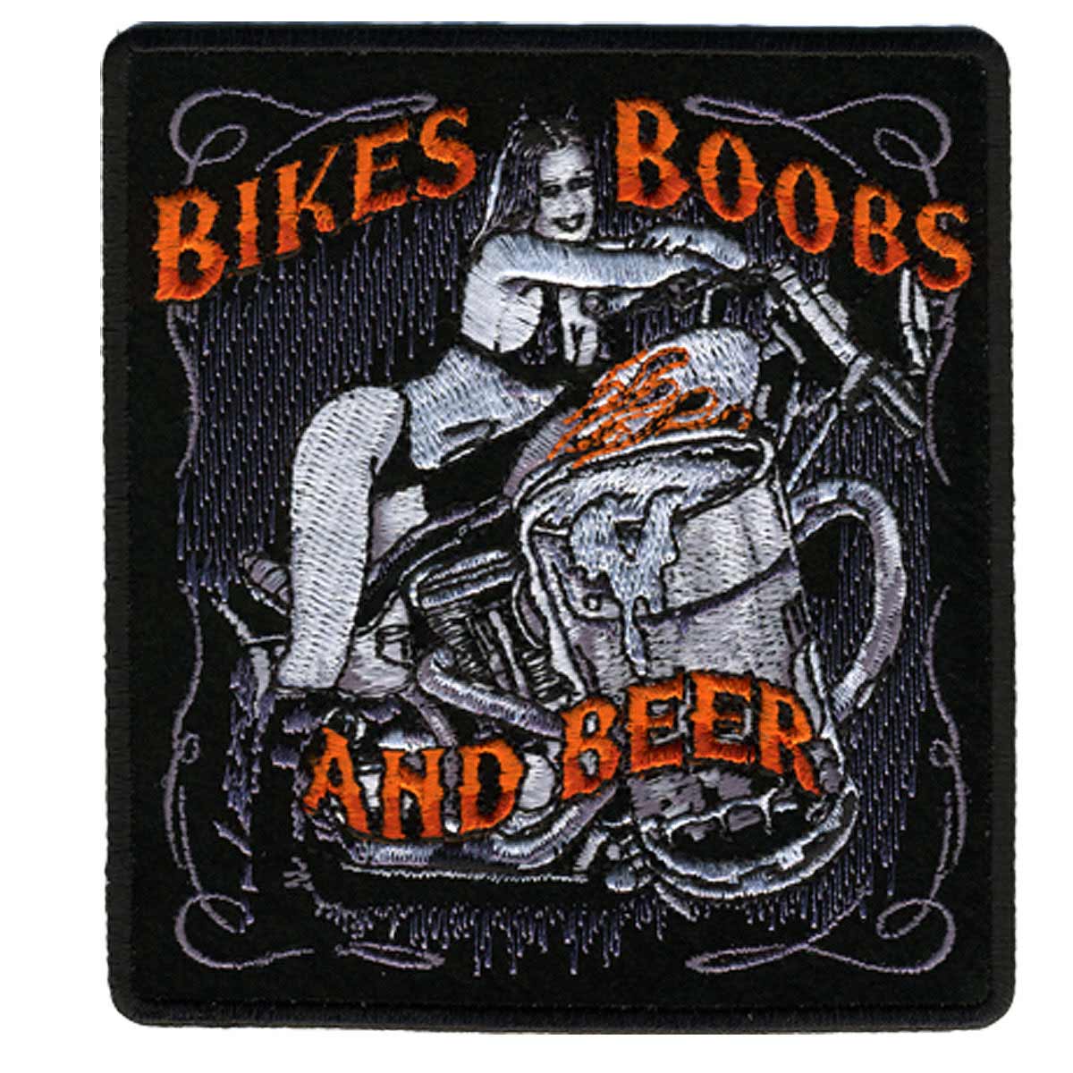 Hot Leathers Bikes, Boobs & Beer 4" x 5" Patch PPA3730 1 Hot Leathers Bikes, Boobs & Beer 4" x 5" Patch PPA3730