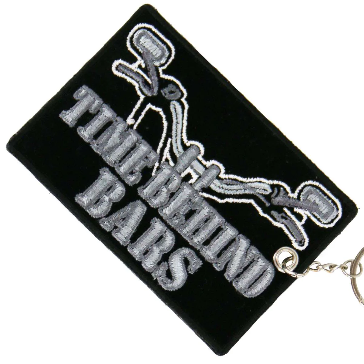 Hot Leathers Time Behind Bars Embroidered Key Chain KCH1028 2 Hot Leathers Time Behind Bars Embroidered Key Chain KCH1028