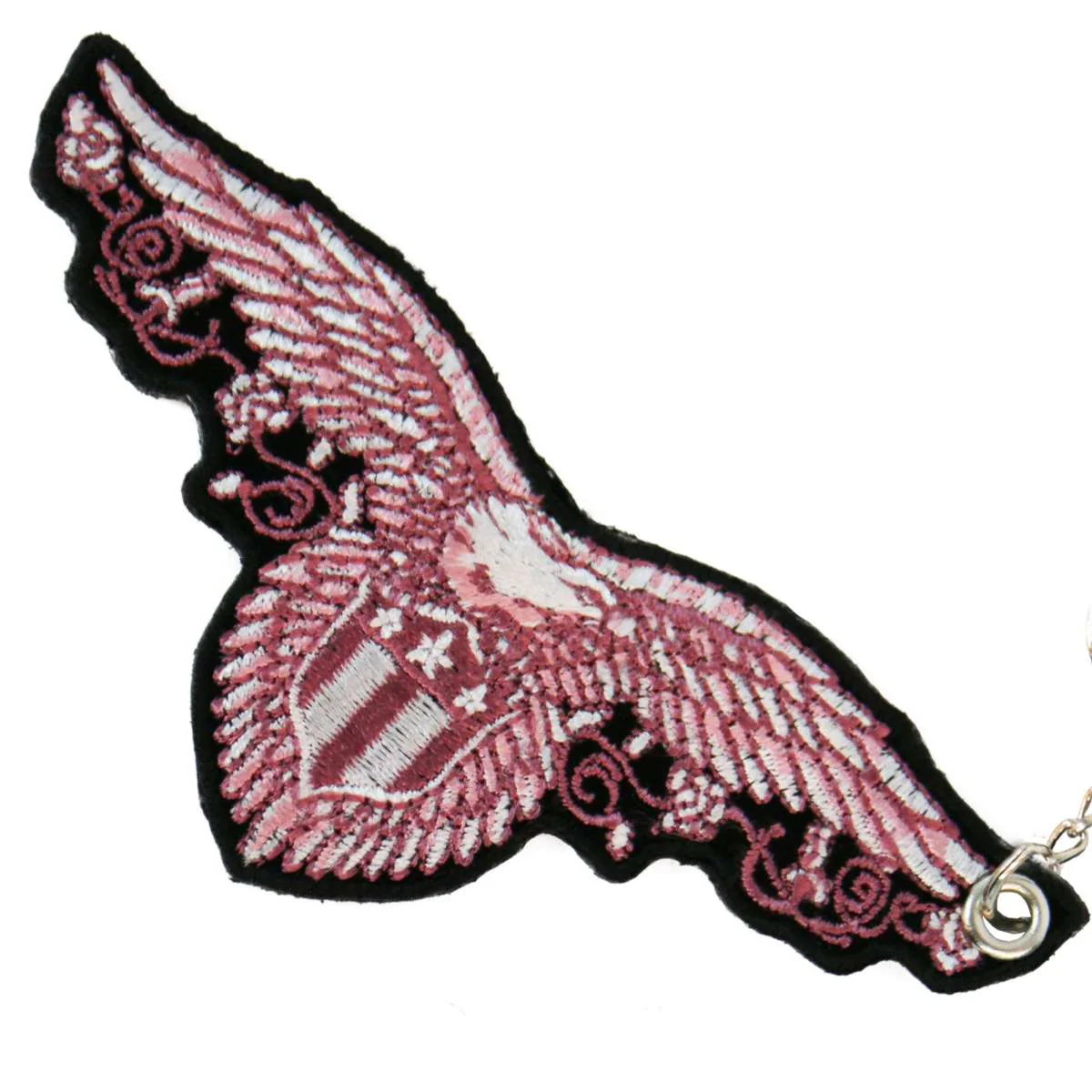 Hot Leathers Pink Eagle Embroidered Key Chain KCH1035 2 Hot Leathers Pink Eagle Embroidered Key Chain KCH1035
