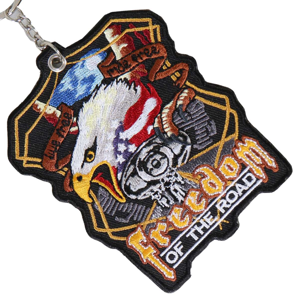 Hot Leathers Midnight Eagle Embroidered Key Chain KCH1018 2 Hot Leathers Midnight Eagle Embroidered Key Chain KCH1018