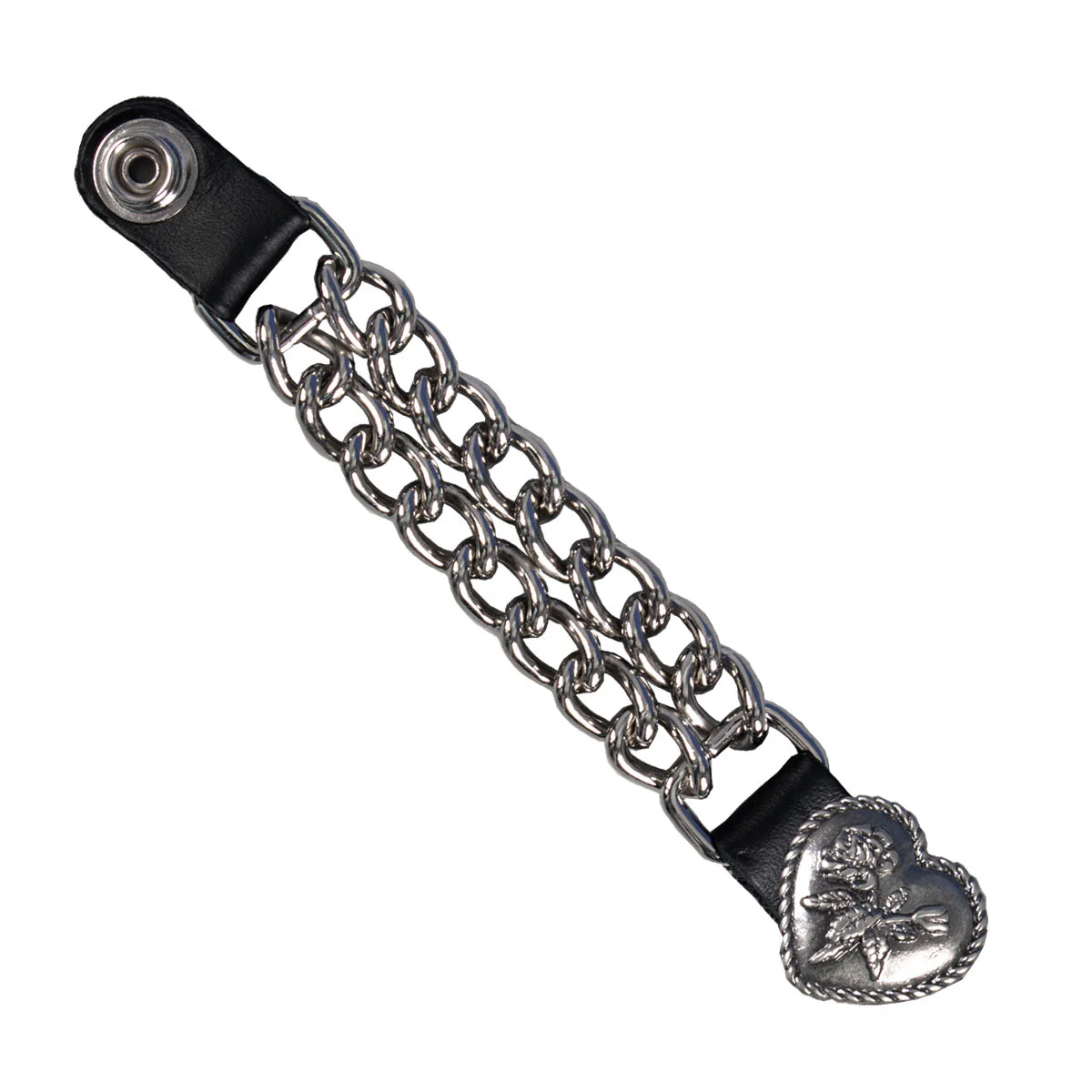 Hot Leathers Heart with Rose Vest Extender VXC1016 1 Hot Leathers Heart with Rose Vest Extender VXC1016